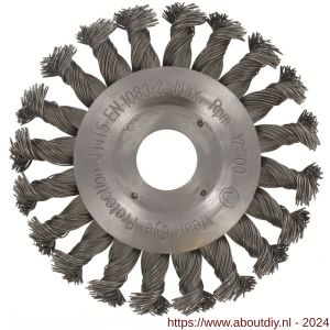 Rotec 798 rondborstel getordeerd staaldraad asgat 22,2 mm diameter 115x0,50 mm - A50910387 - afbeelding 1