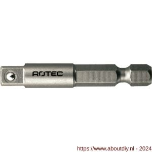 Rotec 820 adapter E6.3 > vierkant 1/4 inch met kogel L=50 mm set 10 stuks - A50910881 - afbeelding 1
