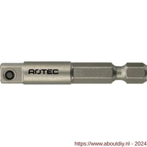 Rotec 820 adapter E6.3 > vierkant 1/4 inch met stift L=50 mm - A50910882 - afbeelding 1