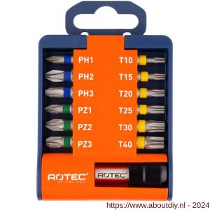 Rotec 827 bit- en bithouder-set Opti-Line bits PH-PZ-TX 13 delig - A50911655 - afbeelding 1