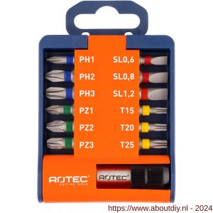 Rotec 827 bit- en bithouder-set Opti-Line bits PH-PZ-SL-TX 13 delig - A50911656 - afbeelding 1
