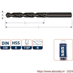 Rotec 100 HSS-R spiraalboor DIN 338 type N diameter 8,8x81x125 mm set 10 stuks - A50900110 - afbeelding 1