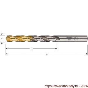 Rotec 102TE HSS-G spiraalboor DIN 338 type HD-S TiN-top diameter 4,3x47x80 mm - A50912167 - afbeelding 2