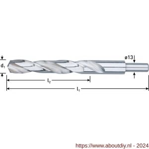 Rotec 105 HSS-G spiraalboor DIN 338 type N d2=13 diameter 13,5x108x160 mm - A50900684 - afbeelding 2