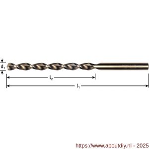 Rotec 152 HSS-E spiraalboor DIN 340 TLS 1000 diameter 12,5x134x205 mm - A50902237 - afbeelding 2