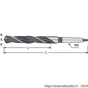 Rotec 170 HSS MK3-spiraalboor DIN 345 type N diameter 25,25x165x286 mm - A50902452 - afbeelding 2