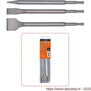 Rotec 214 Opti-Line SDS Plus beitelset 3 delig punt-plat-spade - A50911670 - afbeelding 2