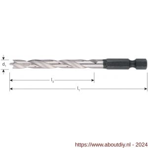 Rotec 235 houtspiraalboor 1/4 inch E6.3-bit-aansluiting diameter 5,0x50x85 mm - A50911753 - afbeelding 2