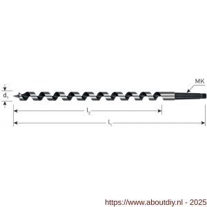 Rotec 242A slangenboor Gold-Line MK 2 diameter 26x250x320 mm azobe - A50904237 - afbeelding 2