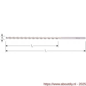 Rotec 266 HSS-G houtspiraalboor extra lang DIN 1869 TLS diameter 6,0x180x260 mm set 5 stuks - A50904403 - afbeelding 2