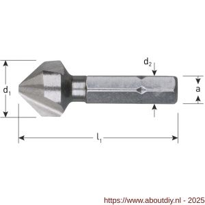 Rotec 319 HSS-G verzinkfrees 90 graden 1/4 inch C6.3 diameter 16,5 mm - A50905236 - afbeelding 2