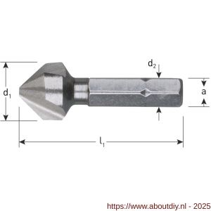 Rotec 319 HSS-G verzinkfrees 90 graden 1/4 inch C6.3 diameter 12,4 mm - A50905235 - afbeelding 2