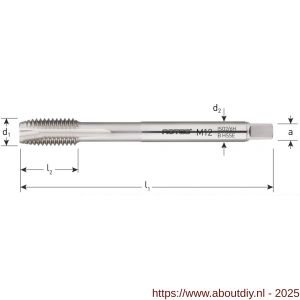 Rotec 321B HSS-E machinetap doorlopend DIN 376 M8x1,25 mm - A50905256 - afbeelding 2