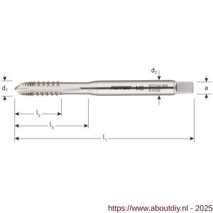Rotec 333 HSS-E UNI machinetap doorlopend DIN 371 metrisch M5 onderbroken draad - A50905413 - afbeelding 2