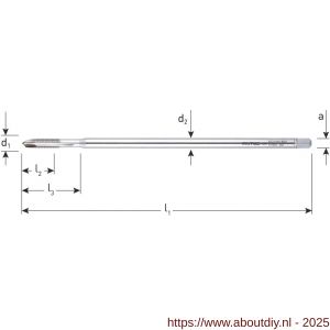 Rotec 349 HSS-E machinetap extra lang doorlopend DIN 376 M14 - A50905675 - afbeelding 2