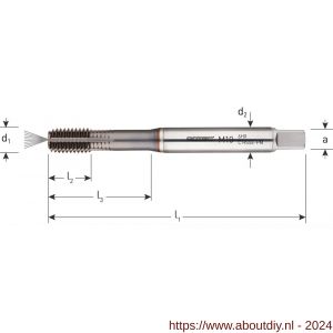 Rotec 353 HSS-E roltap metrisch DIN 371 met koekanalen M10x1,5 mm TiCN gecoat - A50905701 - afbeelding 2