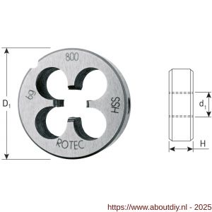 Rotec 360 HSS ronde snijplaat DIN-EN 22568 metrisch M18 - A50905751 - afbeelding 2