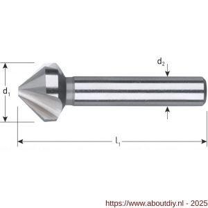 Rotec 402 HSS-G verzinkfrees 90 graden 3 snijkanten aluminium DIN 335 C 10,4 mm M5 - A50906279 - afbeelding 2