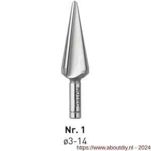 Rotec 420E HSS-E conische plaatboor Splitpoint nummer 1 3,0-14,0 mm - A50906405 - afbeelding 1