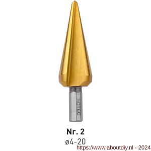 Rotec 420T HSS conische plaatboor Splitpoint nummer 2 5,0-20,0 mm TIN gecoat - A50906410 - afbeelding 1