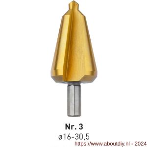 Rotec 420T HSS conische plaatboor Splitpoint nummer 3 16,0-30,5 mm TIN gecoat - A50906411 - afbeelding 1