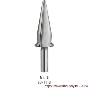 Rotec 422 HSS conische plaatboor met aanslag nummer 3 3,0-11,8 mm - A50906415 - afbeelding 1