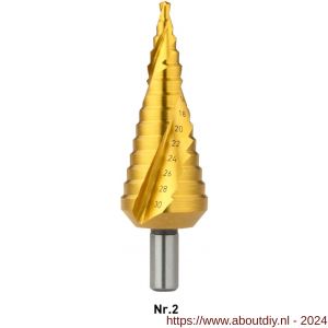Rotec 425T HSS trappenboor TiN-gecoat nummer 2 diameter 4-30 mm - A50906435 - afbeelding 1