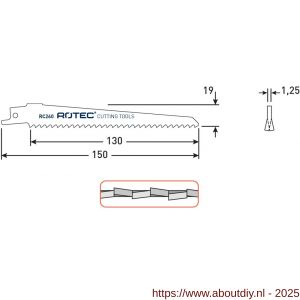 Rotec 525 reciprozaagblad RC260 S611DF set 5 stuks - A50907114 - afbeelding 2