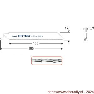 Rotec 525 reciprozaagblad RC480 S922HF set 5 stuks - A50907131 - afbeelding 2
