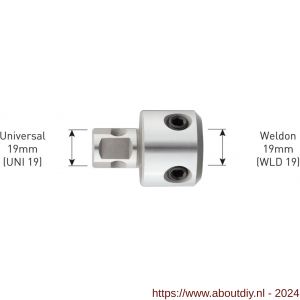 Rotec 545 adapter universeel 19 > Weldon 19 diameter 6,34 mm - A50908315 - afbeelding 2
