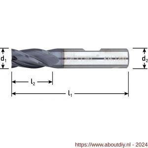 Rotec 634 VHM vingerfrees Silver-Line kort TiAlN-gecoat diameter 3 mm - A50909545 - afbeelding 2