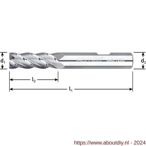 Rotec 640 VHM vingerfrees voor NF-metalen Silver-Line diameter 8x25x70 mm d2=8 mm Z=4 - A50909567 - afbeelding 2