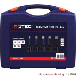 Rotec 757 diamantboorkroonset M14-opname 5 delig diameter 6-14 mm - A50909921 - afbeelding 1