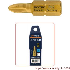 Rotec 800 schroefbit TiN C6.3 Phillips PH 2 gereduceerdx25 mm set 2 stuks - A50911340 - afbeelding 1
