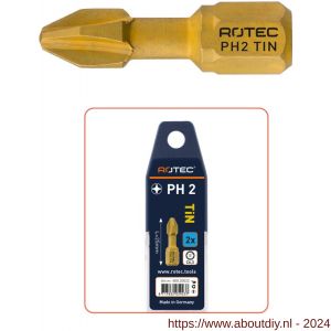 Rotec 801 Torsion schroefbit TiN C6.3 Phillips PH 1x25 mm set 2 stuks - A50911350 - afbeelding 1