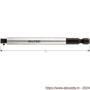 Rotec 820 adapter E6.3 > vierkant 1/4 inch met stift L=100 mm - A50912889 - afbeelding 1