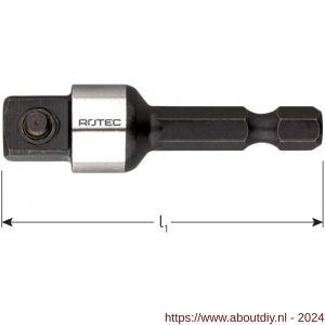 Rotec 820 adapter E6.3 > vierkant 3/8 inch met stift L=50 mm - A50912890 - afbeelding 1