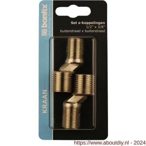 Bonfix blister losse S-koppeling 1/2x3/8 inch 2 stuks - A51805079 - afbeelding 1