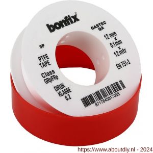 Bonfix Gastec QA tape 12 mm x 0,10x12 m drukklasse 0,2 - A51800005 - afbeelding 1