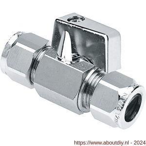 Bonfix mini kogelkraan recht knel 10x10 mm (chromen knop) - A51802029 - afbeelding 1