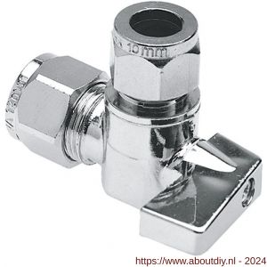 Bonfix mini kogelkraan haaks knel 10x10 mm (chromen knop) - A51802032 - afbeelding 1