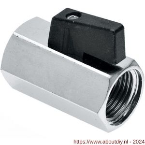 Bonfix mini kogelkraan 1/8 inch binnendraad x binnendraad (zwarte knop) - A51801798 - afbeelding 1
