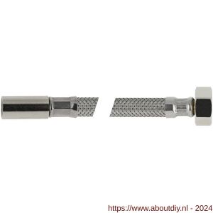 Bonfix RVS flexibele aanlsuitleiding 50 cm 15 mm insteek x 3/8 inch binnendraad - A51804818 - afbeelding 1