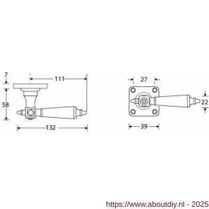 Wallebroek Mi Satori 00.0170.46 krukgarnituur Roman vierkant messing glans nikkel-bakeliet - A25001441 - afbeelding 2