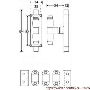 Wallebroek Mi Satori 00.5691.90 krukespagnolet Bonton halfronde stangen messing gepolijst ongelakt-bubinga - A25000390 - afbeelding 2