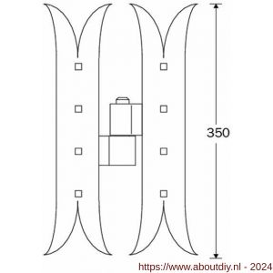 Wallebroek 70.4556.90 paumelle Zwaluw DIN rechts 350 mm ijzer zwart - A25000256 - afbeelding 2