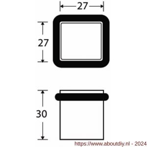 Wallebroek M&T 90.4500.90 deurstopper Maximal messing mat zwart PVD-parel grijs - A25002306 - afbeelding 1