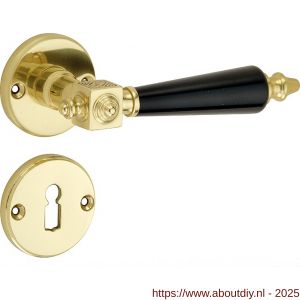 Wallebroek Mi Satori 00.0171.48 krukgarnituur Roman Facet BB messing gepolijst gelakt-bakeliet - A25001444 - afbeelding 1