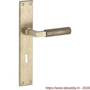 Wallebroek Mi Satori 00.0100.12 krukgarnituur Bauhaus messing getrommeld ongelakt BB72 - A25001833 - afbeelding 1