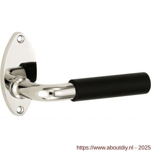 Wallebroek Mi Satori 00.0197.46 krukgarnituur Frankfurt Elips messing glans nikkel-ebben - A25001302 - afbeelding 1